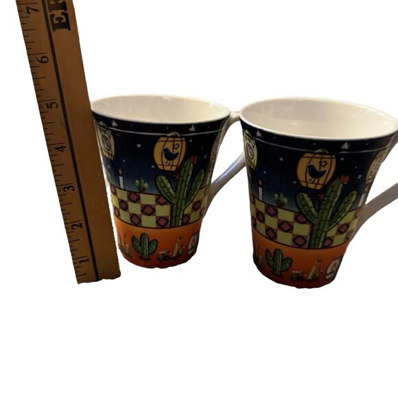 2 Saint James Fine China Hankook 1351 Desert Light Coffee Tea Mug Small Chip - Picture 8 of 9